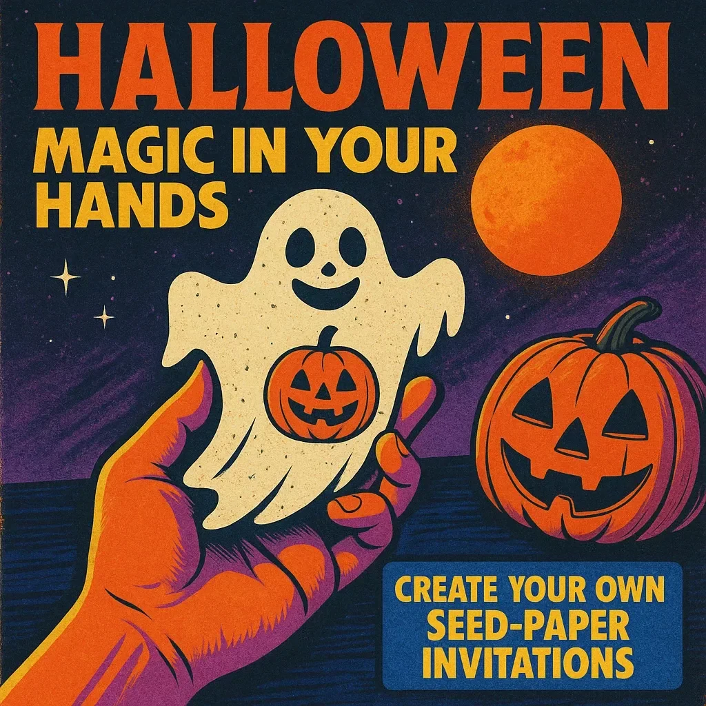 Halloween Magic in Your Hands: Create Your Own Seed-Paper Invitations | DIY Halloween Seed-Paper Invitations Guide, eBook & Checklist for Eco-Friendly Handmade Party Invites
