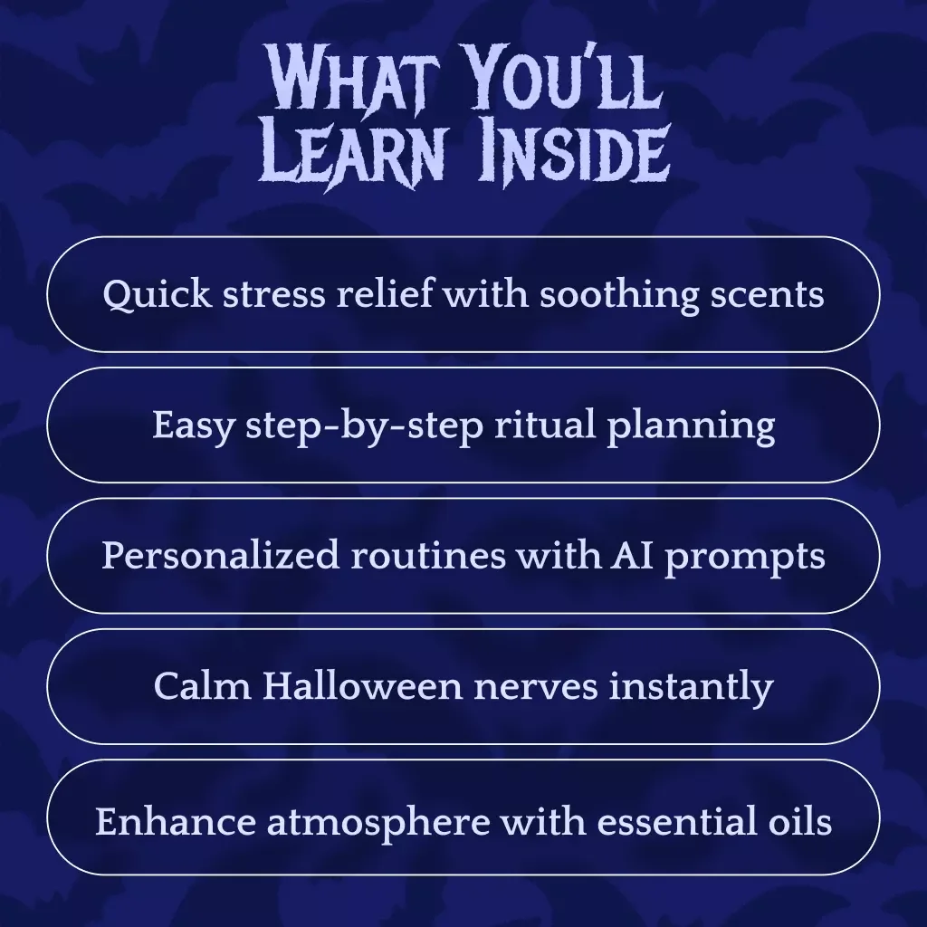 Aromatherapy Ritual Planner for Halloween Stress Relief | Digital Download Guide for Relaxation, Essential Oils, and AI-Powered Rituals
