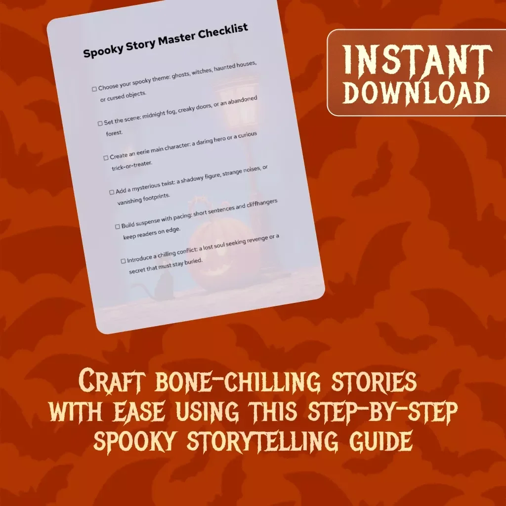 Spooky Story Master Checklist | Halloween Spooky Stories Writing Guide, Digital Download, Haunted House, Ghost & Witch Storytelling Ideas