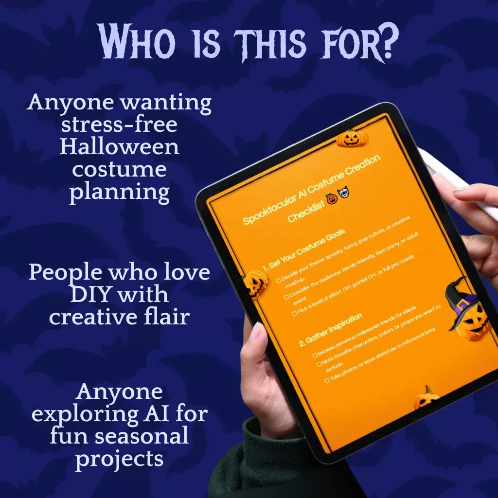 Spooktacular AI Costume Creation Checklist | Digital Download Halloween Guide | ai halloween costume generator: from prompt to outfit