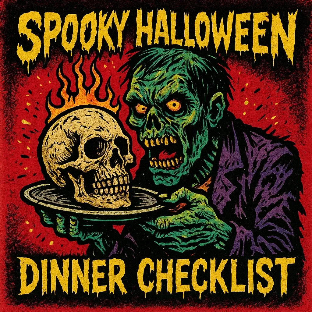 Spooky Halloween Dinner Checklist | Digital Download for Spooky Halloween Dinner Ideas, Party Planning, and Themed Recipes