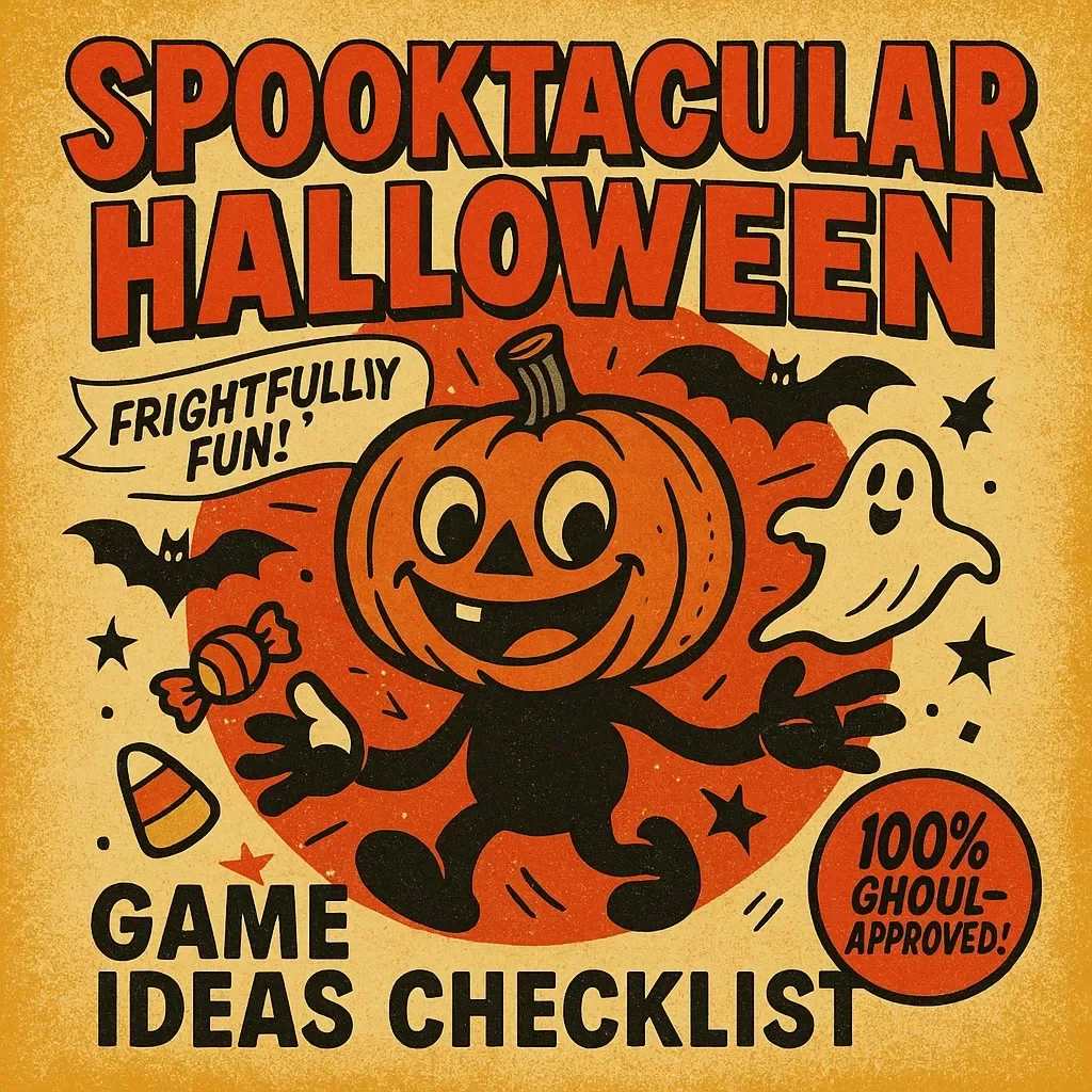 Spooktacular Halloween Game Ideas Checklist | Printable Halloween Party Games for Kids, Teens & Adults | Instant Digital Download