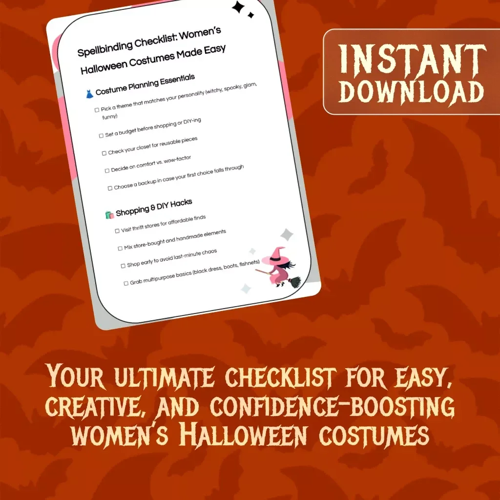 Spellbinding Checklist: Women’s Halloween Costumes Made Easy | Digital Download Guide | DIY, Budget-Friendly, Spooky & Glam Womens Halloween Costumes Inspiration