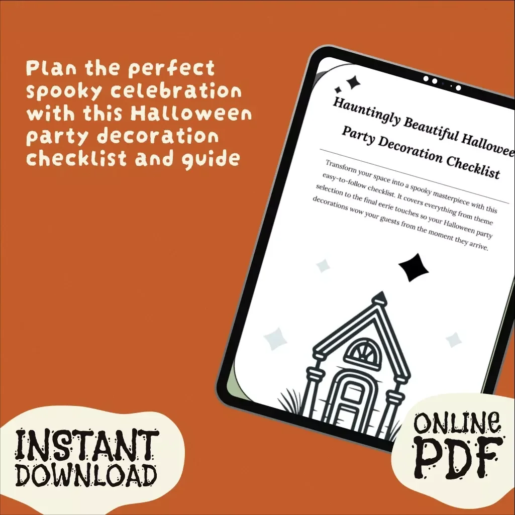 Hauntingly Beautiful Halloween Party Decoration Checklist | Digital Download eBook, Halloween Decor Guide, Spooky Party Planning PDF