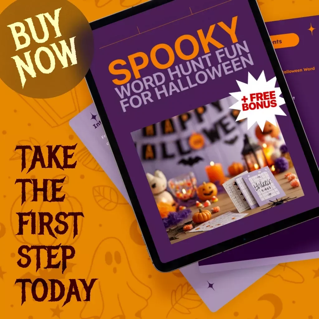Spooky Word Hunt Fun for Halloween | DIY Halloween Word Search Printable Guide, eBook & Activity Checklist