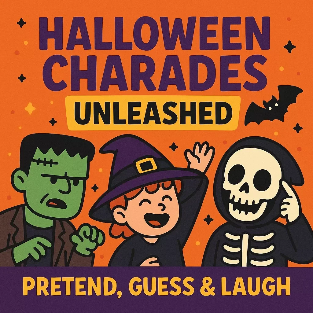 Halloween Charades Unleashed – Pretend, Guess & Laugh | Printable Halloween Charades Card Game | Digital Download Guide