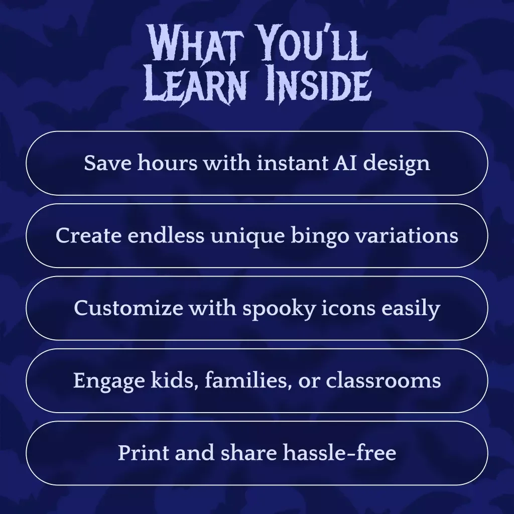 Spooktacular Bingo: How to Use AI to Design Halloween Bingo Cards Effortlessly | Digital Guide for Teachers, Parents & Party Planners | Use AI to Design Halloween Bingo Cards Easily