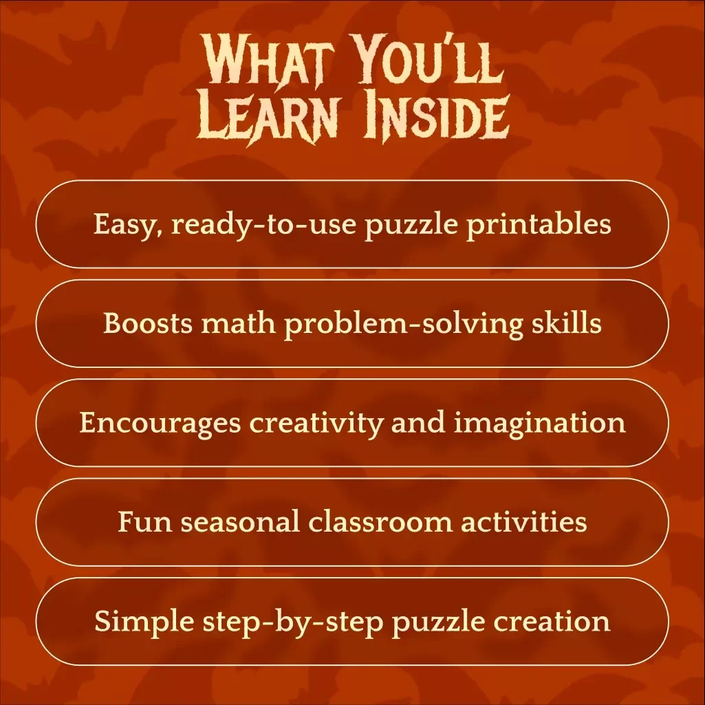 Pumpkin Patch Math Magic | Halloween Pumpkin Math Puzzle Printables Guide | Fun eBook for Teachers, Homeschool & Classroom Learning