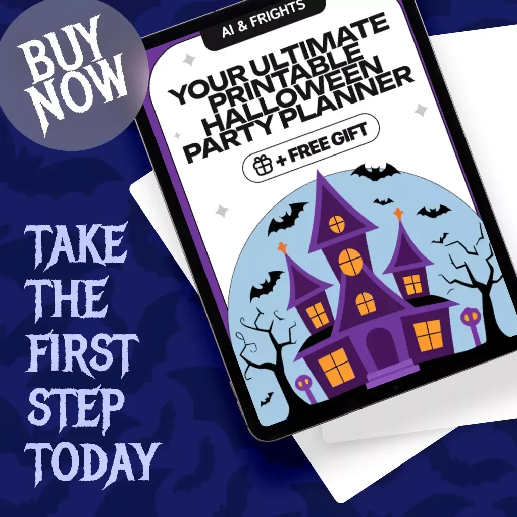 AI & Frights: Your Ultimate Printable Halloween Party Planner | Digital Download Guide with AI Tool Tips to Create Printable Halloween Party Planner, eBook, Checklists & Templates