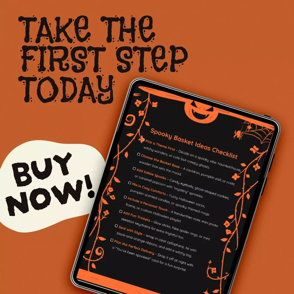 Spooky Basket Ideas Checklist | Halloween Gift Basket Inspiration | Digital Download