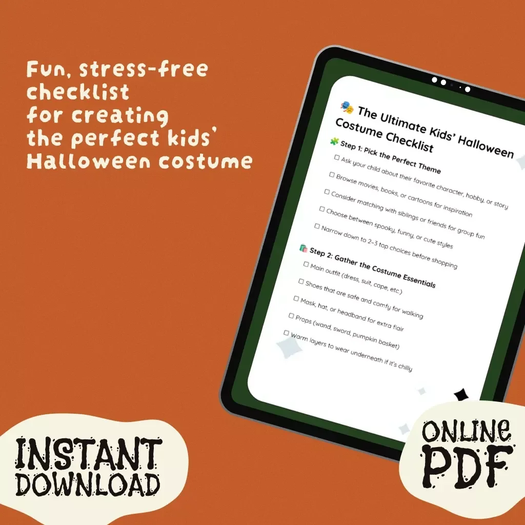 The Ultimate Kids’ Halloween Costume Checklist | Printable Digital Download | Halloween Costumes for Kids Guide & Planner