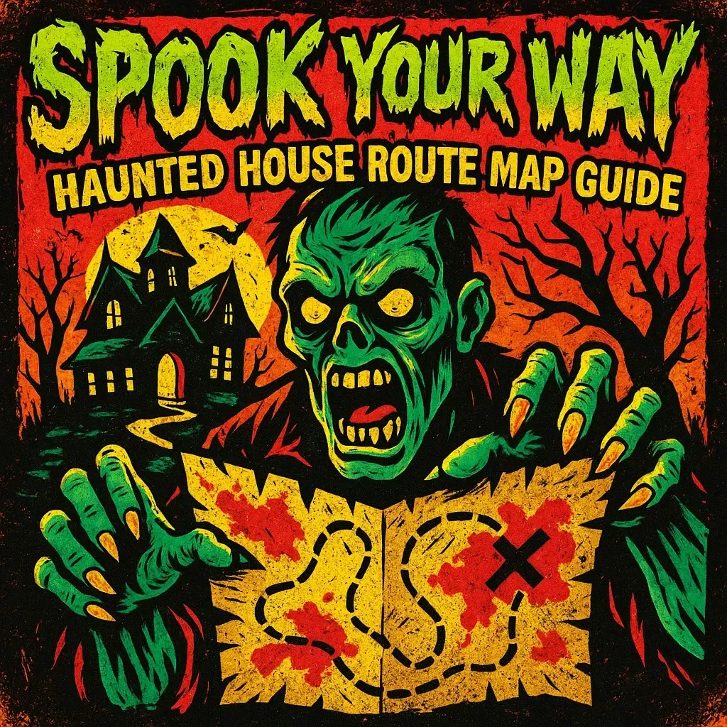 Spook Your Way: Haunted House Route Map Guide | Printable “Haunted House Route Map” Sheet | Digital Download eBook & Checklist