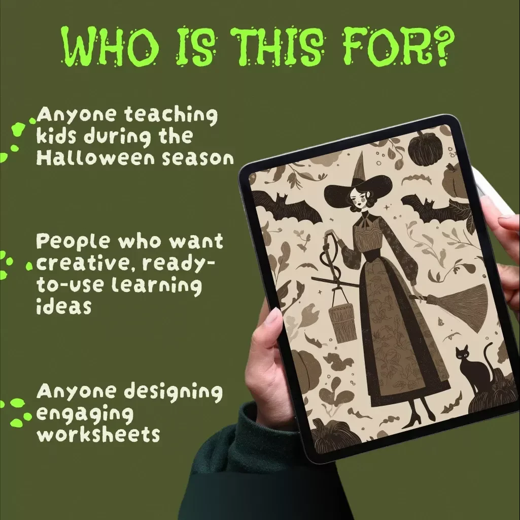 Halloween Word Magic: Printable Vocabulary Fun | Educational eBook Guide for Teachers, Parents & Homeschool | Creative Worksheets & AI Activity Ideas
