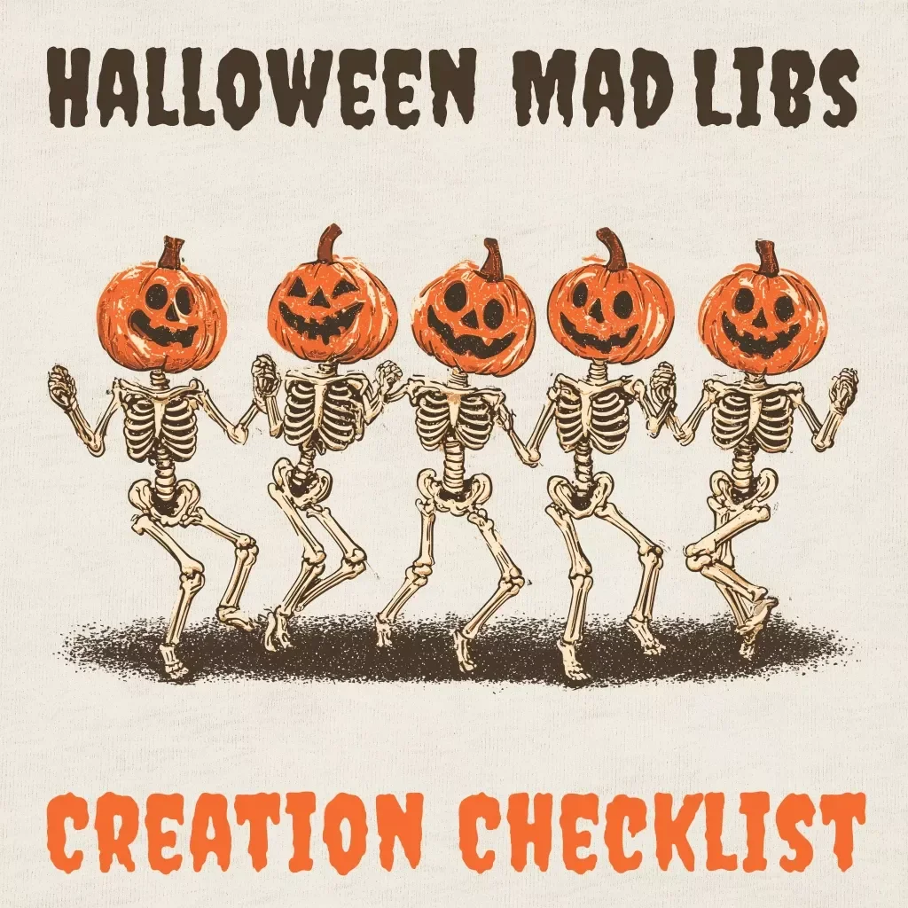 Your Halloween Mad Libs Creation Checklist | How to Create a Halloween Mad Libs | Printable Digital Download