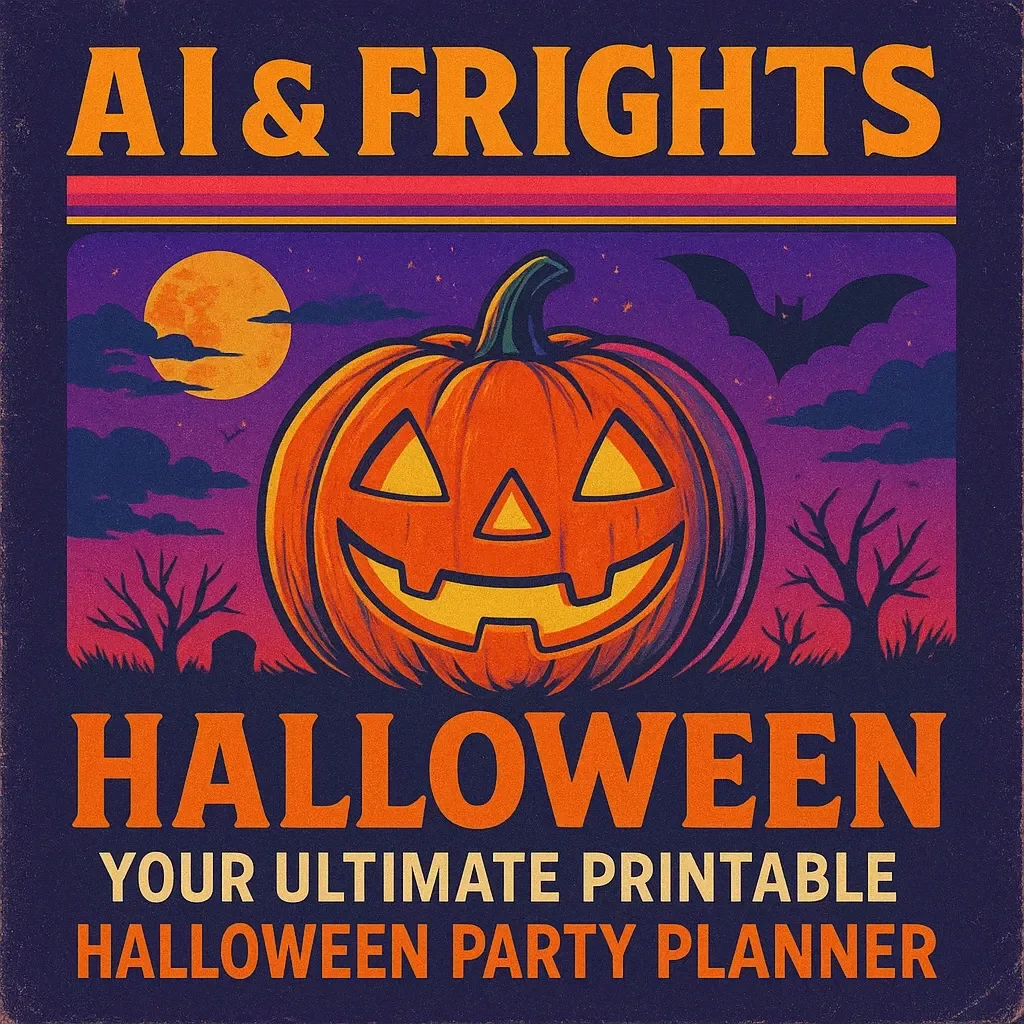 AI & Frights: Your Ultimate Printable Halloween Party Planner | Digital Download Guide with AI Tool Tips to Create Printable Halloween Party Planner, eBook, Checklists & Templates