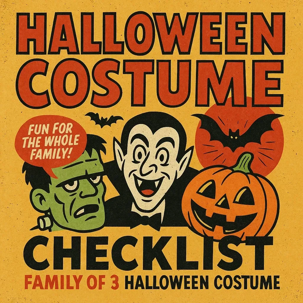 Family of 3 Halloween Costume Checklist | Digital Download Guide for Creative, Fun, and Easy Family of 3 Halloween Costumes