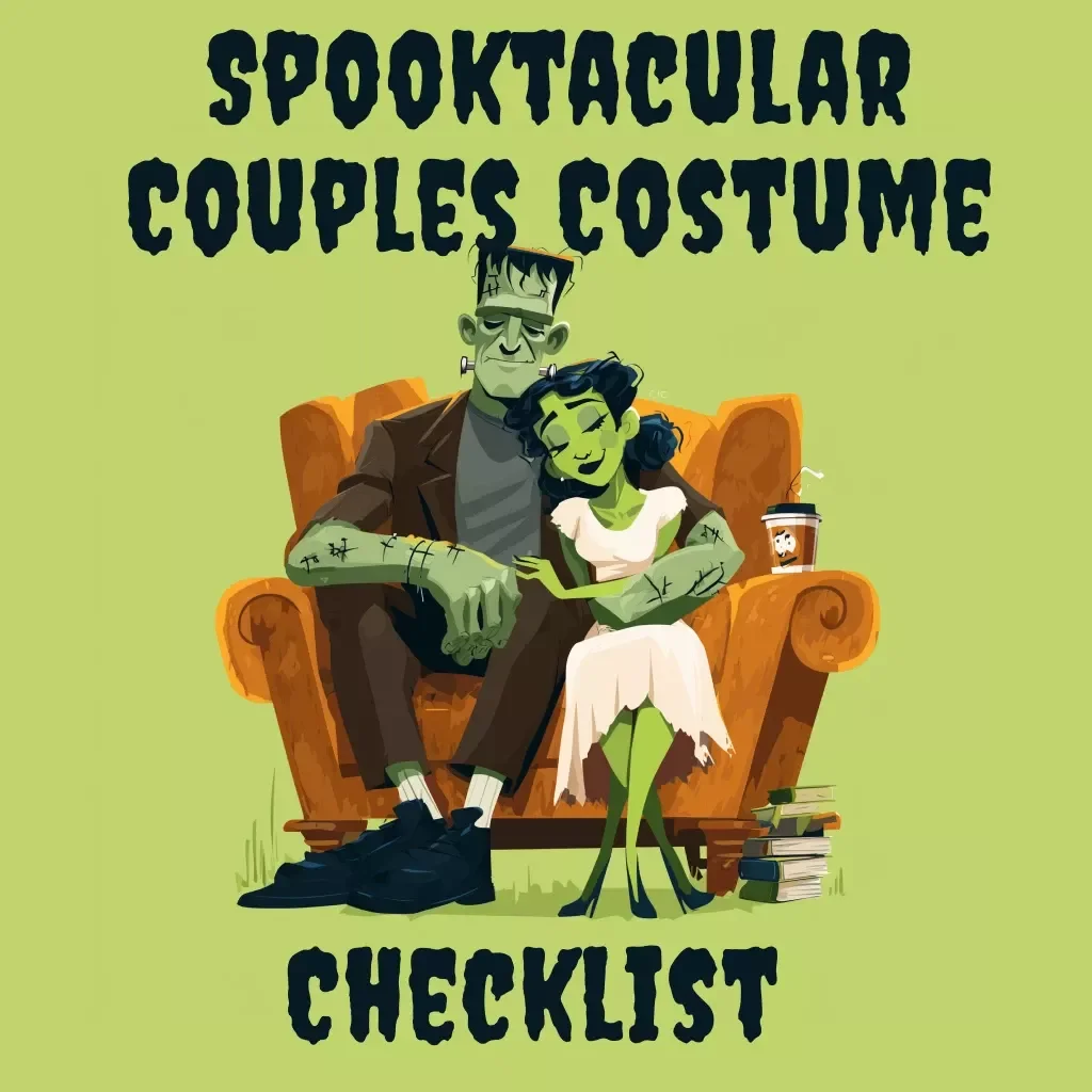 Spooktacular Couples Costume Checklist | Ultimate Digital Halloween Guide for Couples | Halloween Costumes for Couples Ideas, DIY & Planning Printable