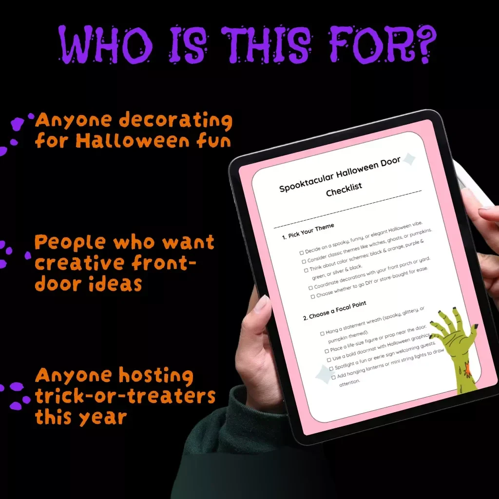 Spooktacular Halloween Door Checklist | Digital Download for halloween door decoration ideas, DIY spooky porch décor & festive entryway inspiration
