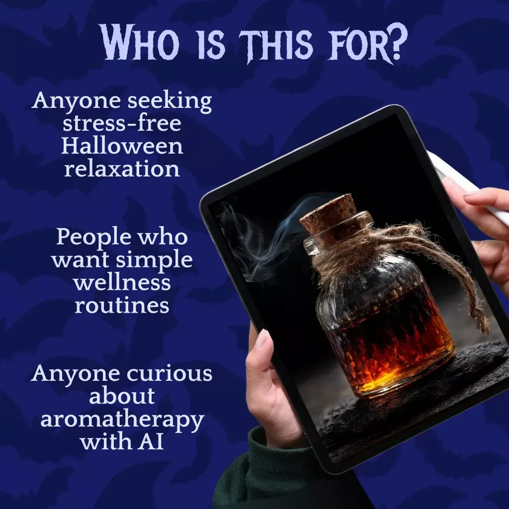 Aromatherapy Ritual Planner for Halloween Stress Relief | Digital Download Guide for Relaxation, Essential Oils, and AI-Powered Rituals