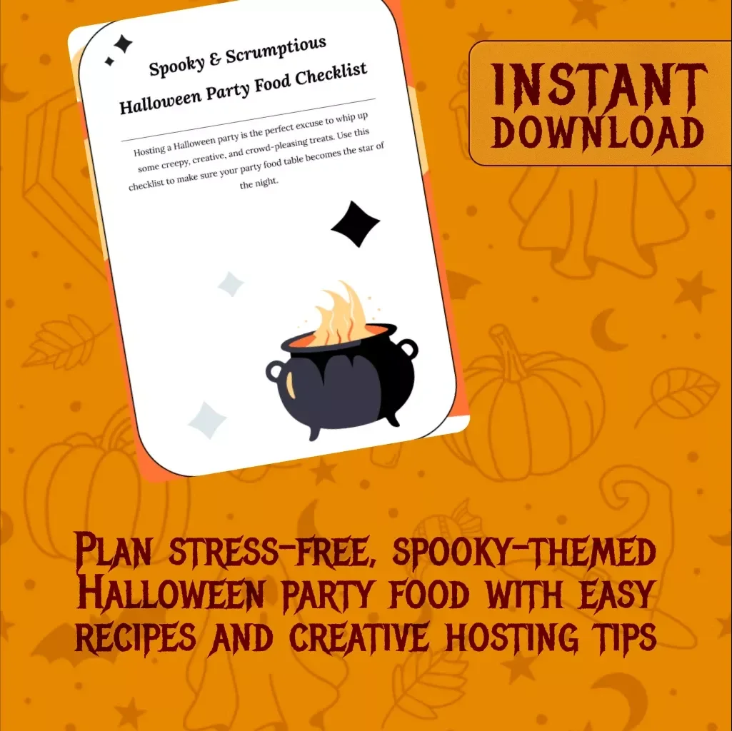 Spooky & Scrumptious Halloween Party Food Checklist | Halloween Food Ideas | Digital Download Party Guide