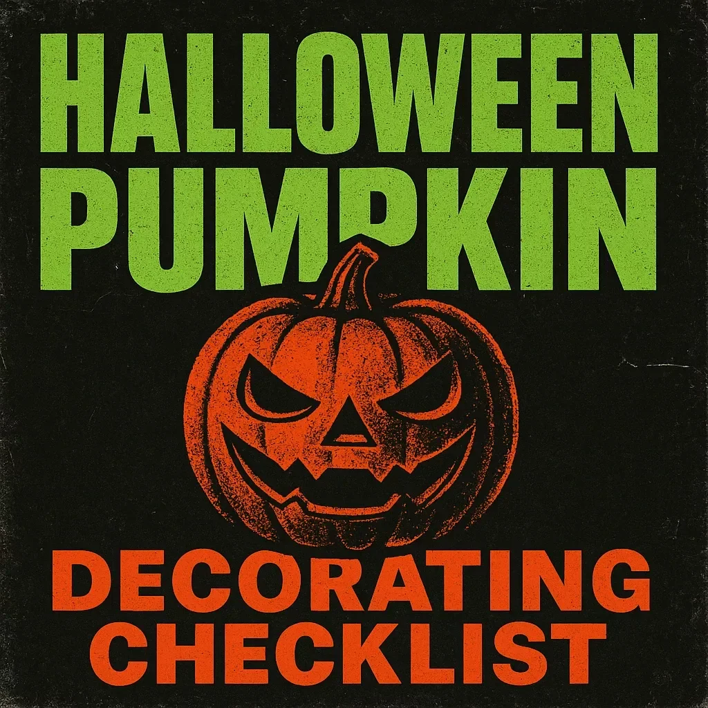 Halloween Pumpkin Decorating Checklist | Fun & Creative Halloween Pumpkin Decorating Ideas | Digital Download Printable Guide for Carving, Painting & Non-Carving Pumpkins