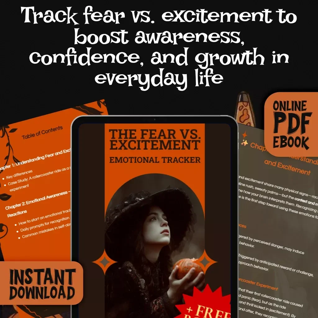 The Fear vs. Excitement Emotional Tracker | Self-Growth eBook, Emotional Awareness Guide, Digital Download for Personal Development