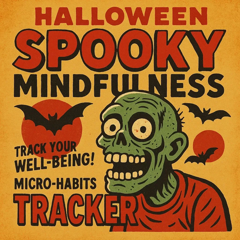 Spooky Mindfulness Micro-Habits Tracker | Halloween Self-Care Checklist | Digital Download Wellness Routine