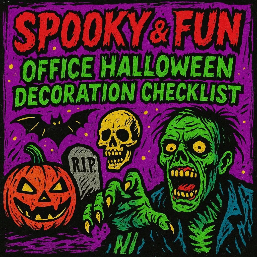 Spooky & Fun Office Halloween Decoration Checklist | Digital Download | Halloween Decoration Ideas for Office Party, Cubicle & Team Events