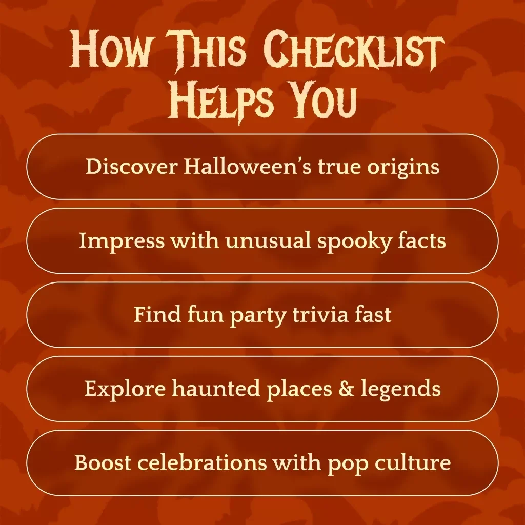 Spine-Chilling Halloween Facts | Spooky Halloween Facts Digital Checklist | Printable eBook Guide for History, Haunted Tales, and Fun Trivia