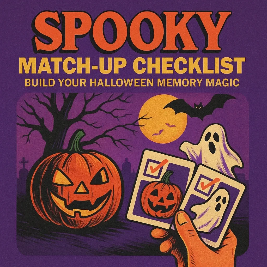 Spooky Match-Up Checklist: Build Your Halloween Memory Magic | Printable Halloween Game Guide | How to Build a Halloween Memory Match Game eBook