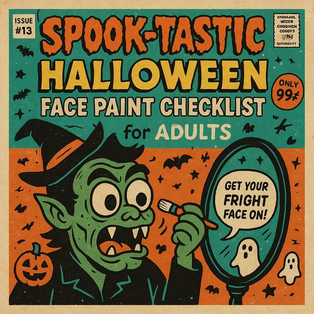 Spook-tastic Halloween Face Paint Checklist for Adults | Digital Download | Halloween Face Paint Ideas for Adults