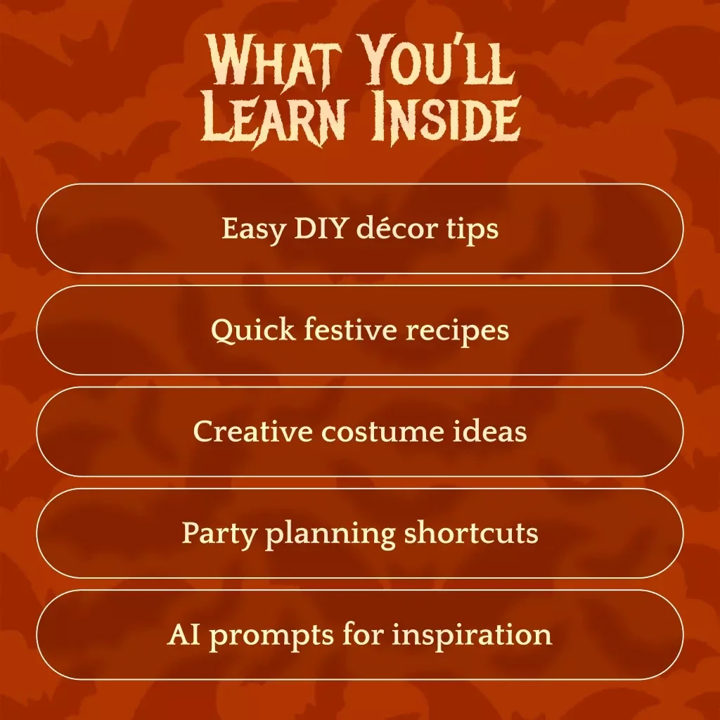 Spooky Halloween Magic | Digital Guide for Spooky Halloween Ideas | Decorations, Treats, Costumes & AI Prompts