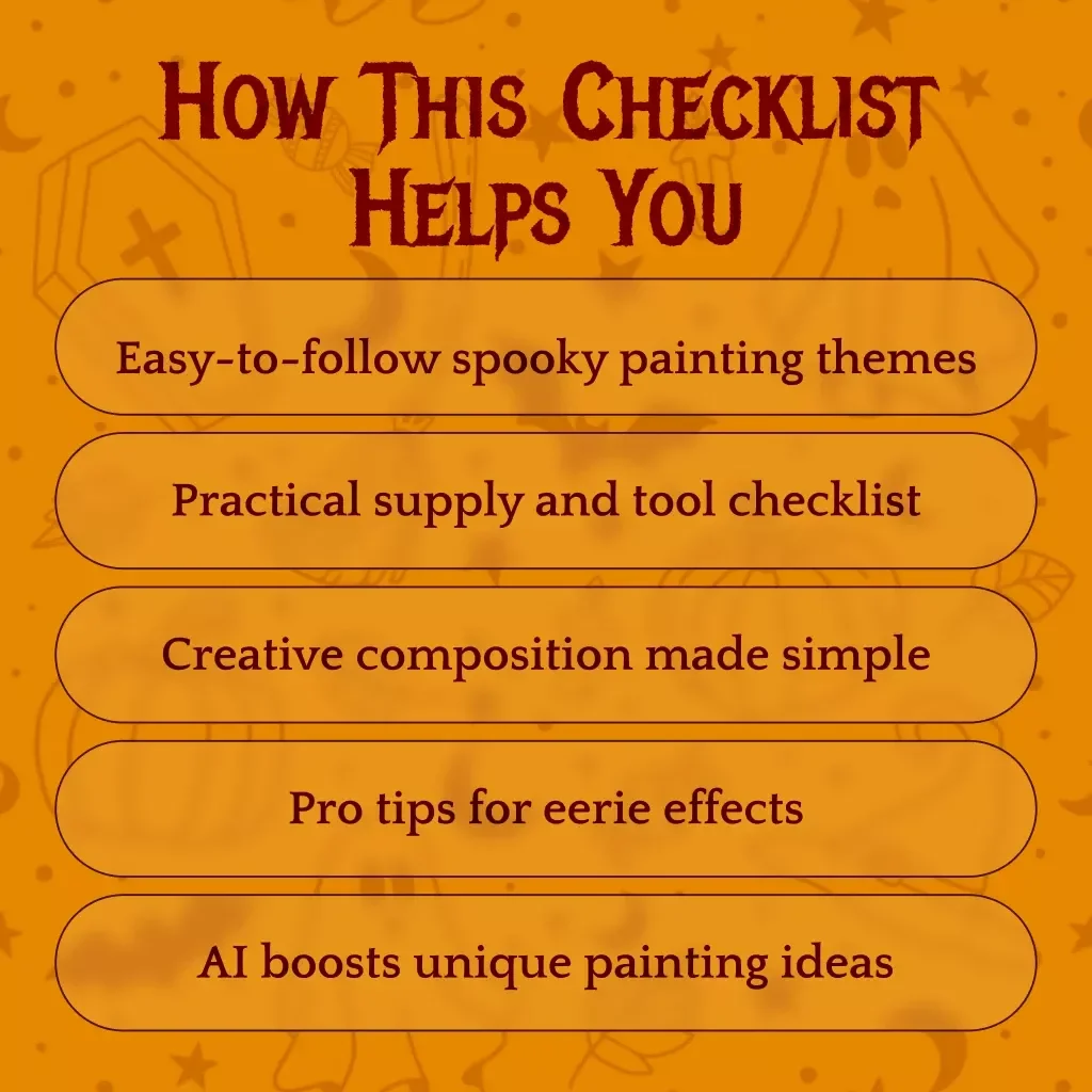 Spook-tacular Halloween Painting Checklist | Digital Download for Creative Halloween Painting Ideas, DIY Haunted Art & Spooky Painting Inspiration