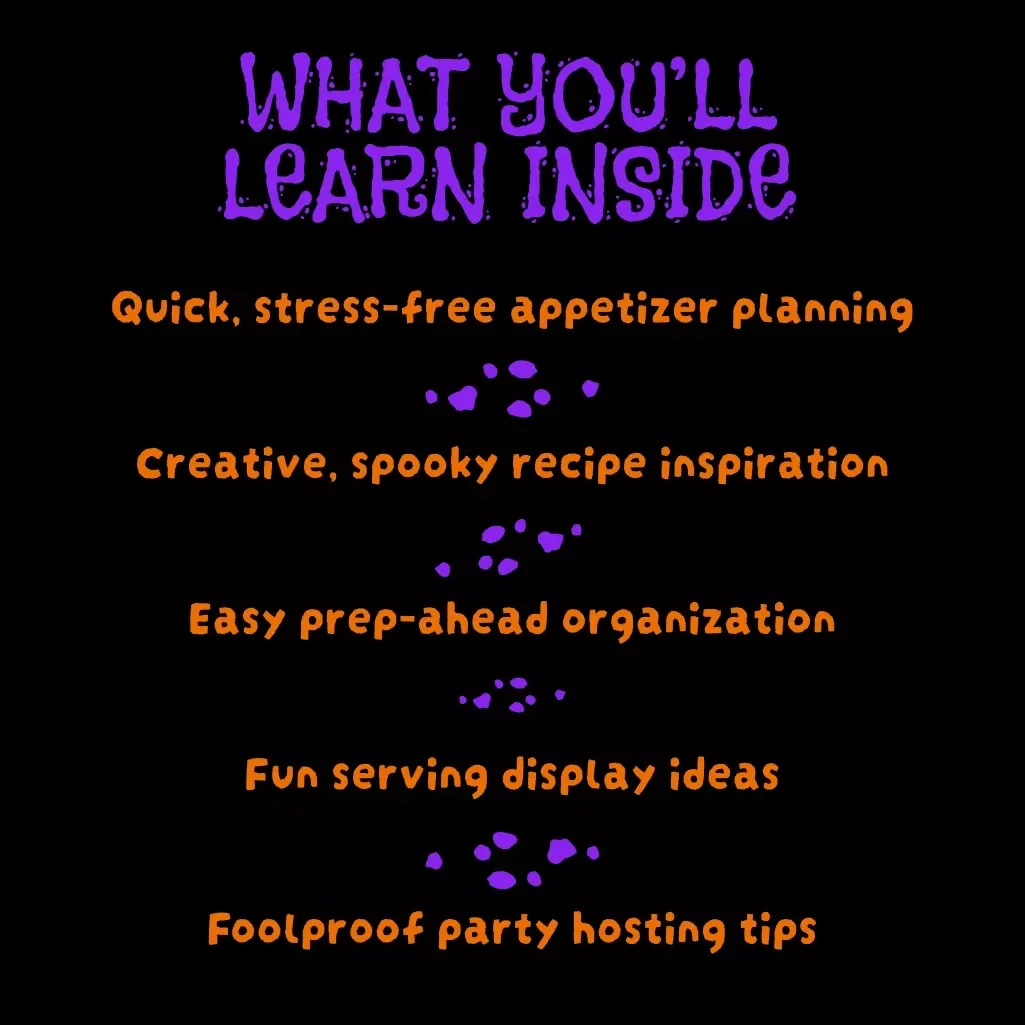 Wickedly Tasty Halloween Party Appetizer Checklist | Digital Download Guide, eBook, Printable Party Planning Resource for Spooky Entertaining