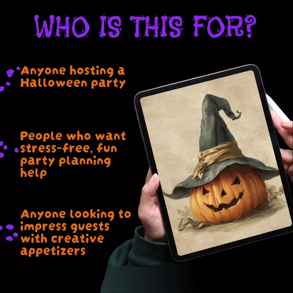 Wickedly Tasty Halloween Party Appetizer Checklist | Digital Download Guide, eBook, Printable Party Planning Resource for Spooky Entertaining