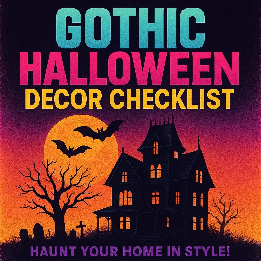 Gothic Halloween Decor Checklist: Haunt Your Home in Style! | Printable Gothic Halloween Decor Checklist | Digital Download