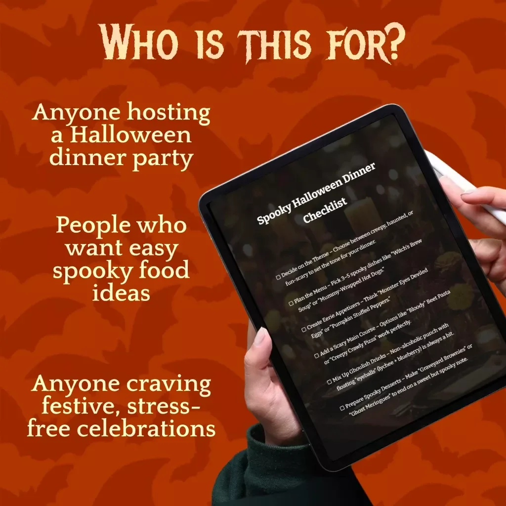 Spooky Halloween Dinner Checklist | Digital Download for Spooky Halloween Dinner Ideas, Party Planning, and Themed Recipes