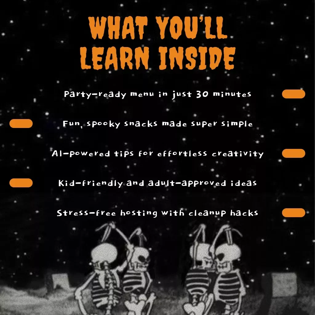 Spooktacular in 30 Minutes: Your Quick & Creepy Halloween Party Menu | Digital Download eBook | 30-Minute Party Menu Ideas for Snacks, Drinks & Treats