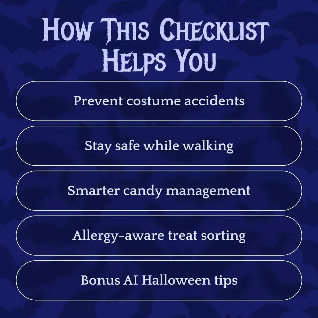 Trick-Or-Treat Safety Checklist | Printable Digital Download Halloween Guide for Kids & Parents | Halloween Night Safety eBook & Family Prep Resource