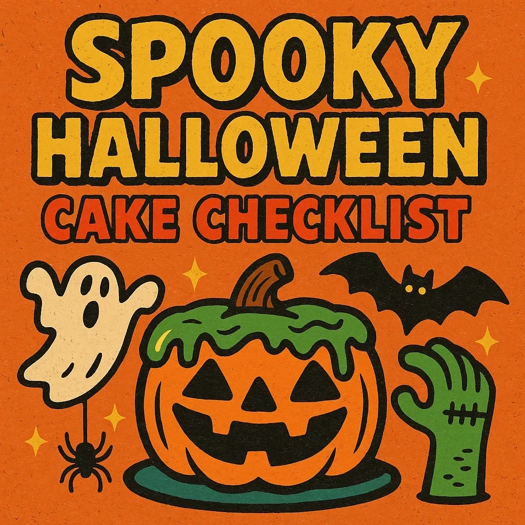 Spooky Halloween Cake Checklist | Digital Download | Printable Guide for Spooky Halloween Cake Ideas, Baking, Frosting & Decorating Inspiration