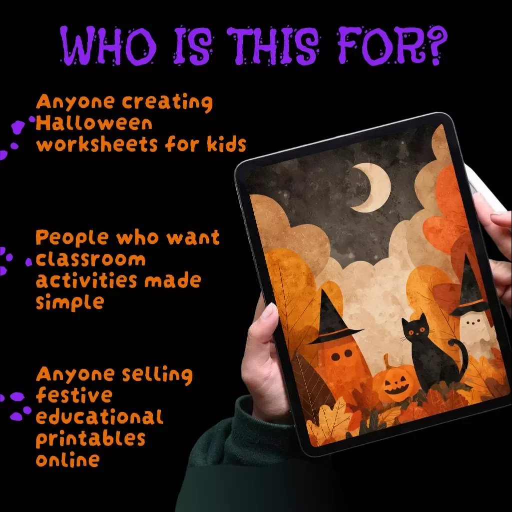 Spook-tacular Worksheet Crafting Checklist | Halloween eBook Guide for Teachers, Parents & Creators | Digital Download PDF for DIY Halloween Activities