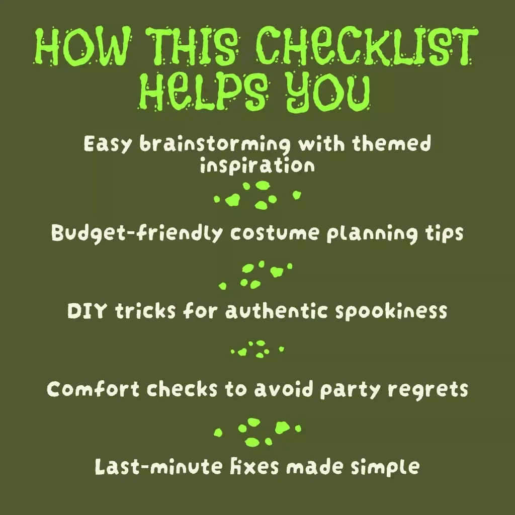 Spooky Halloween Costume Checklist | Digital Download | Halloween Costume Ideas Spooky Guide for DIY, Classic Horror & Pop Culture Outfits
