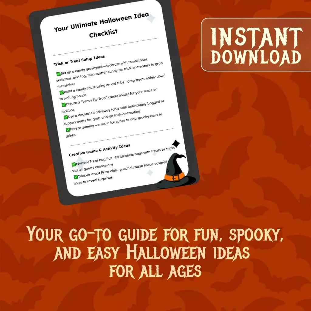 Your Ultimate Halloween Idea Checklist | Printable Digital Download | Spooky Party Planning Guide for Trick-or-Treat, Games, Snacks, and DIY Decorations