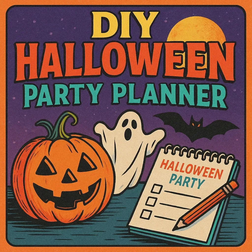 DIY Halloween Party Planner | Digital Download Guide for Decorations, Food, Drinks & AI-Powered Party Fun
