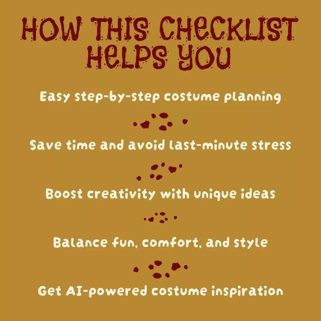 Men’s Halloween Costume Checklist | Digital Download | Printable Guide for Men’s Halloween Costume Ideas, DIY & Store-Bought Inspiration