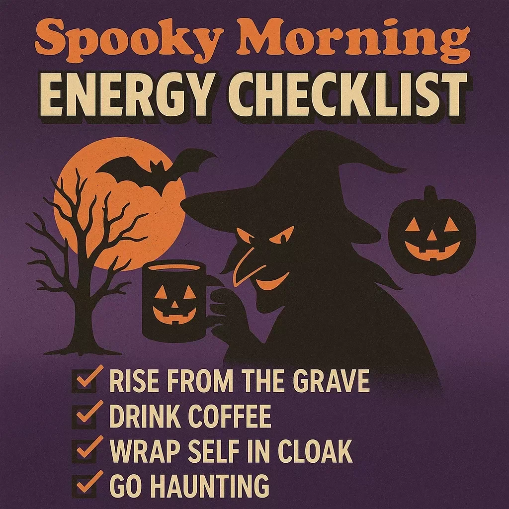 Spooky Morning Energy Checklist | Haunted Morning Energy Boost Planner | Digital Download Self-Care Routine Guide