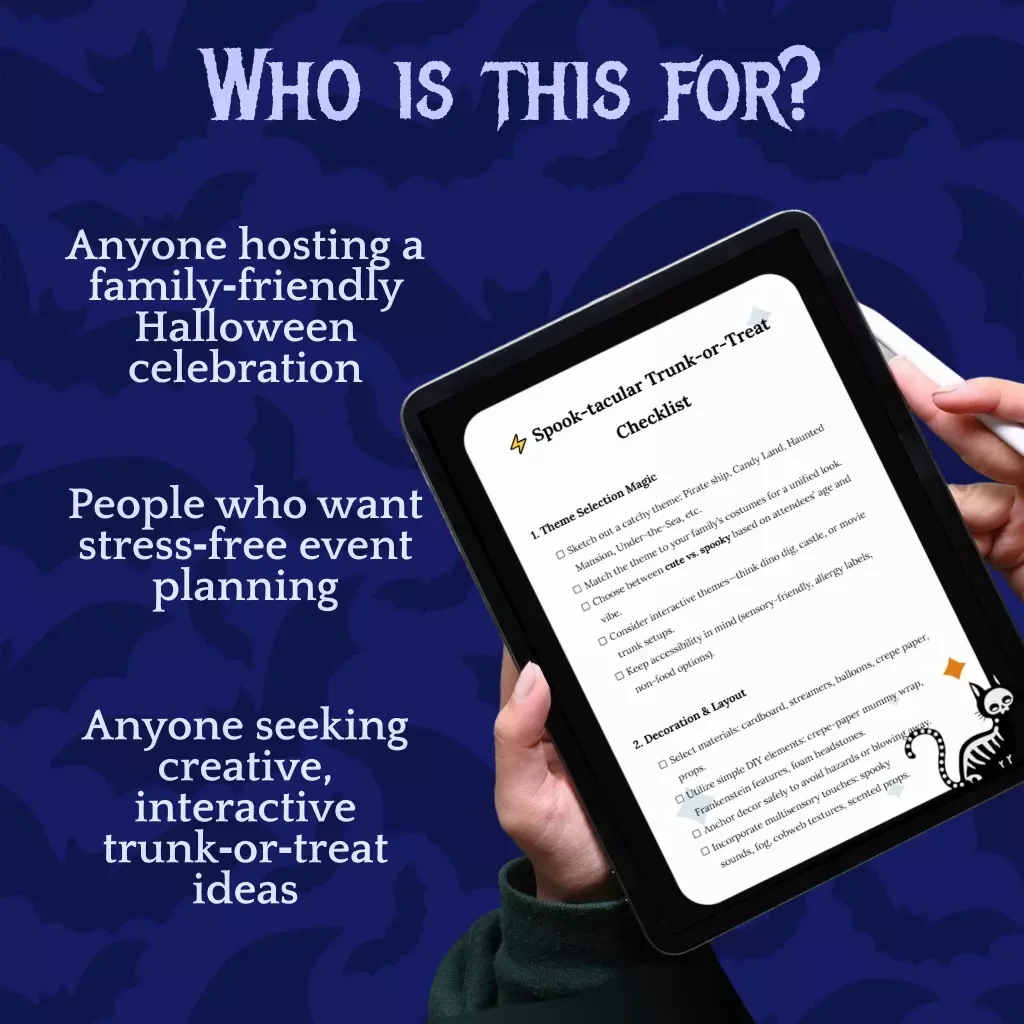 Spook‑tacular Trunk‑or‑Treat Checklist | Halloween Trunk or Treat Ideas Digital Download for Creative Party Planning