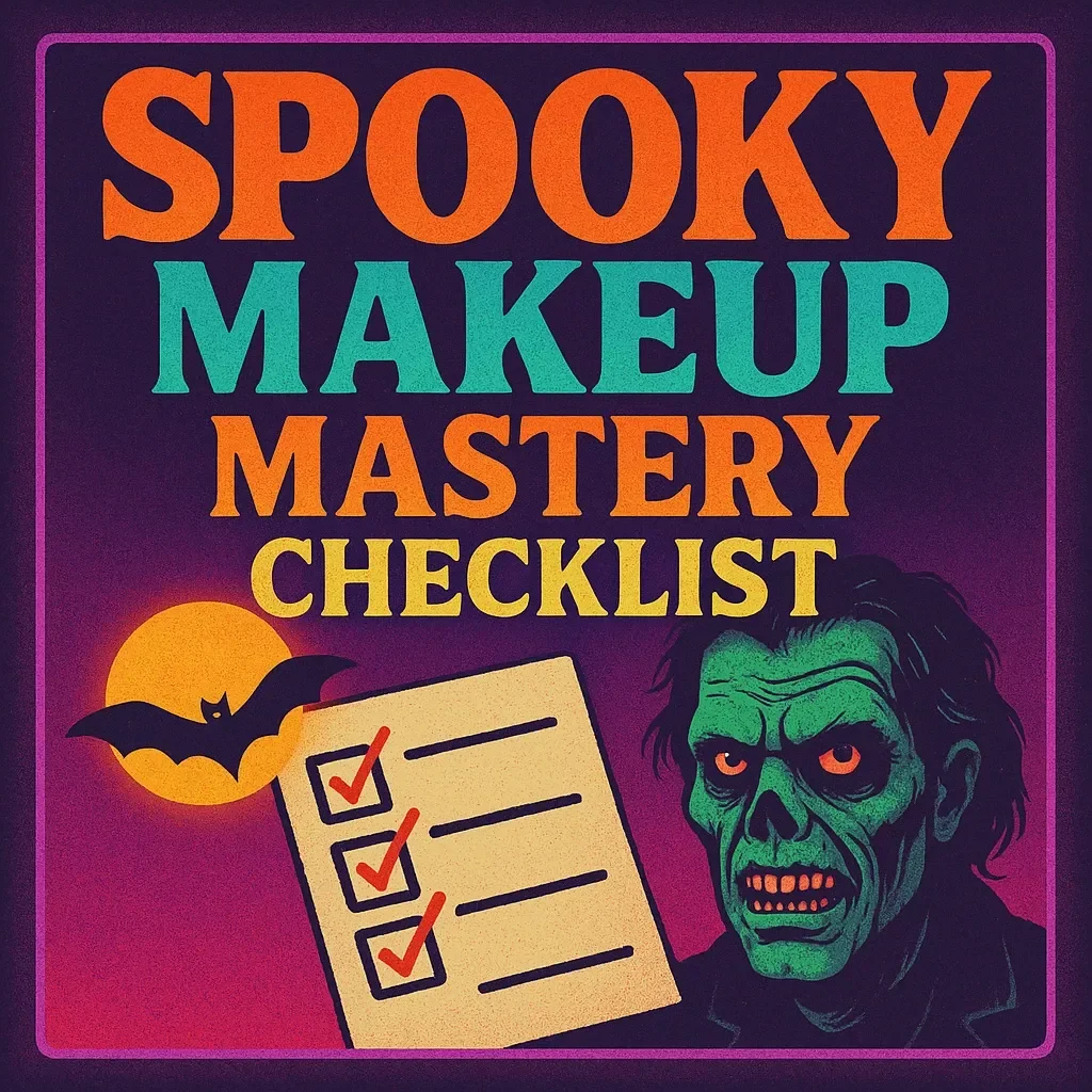 Spooky Makeup Mastery Checklist | Printable Spooky Makeup Tutorial Checklist | Halloween eBook Guide for Beginners & Pros