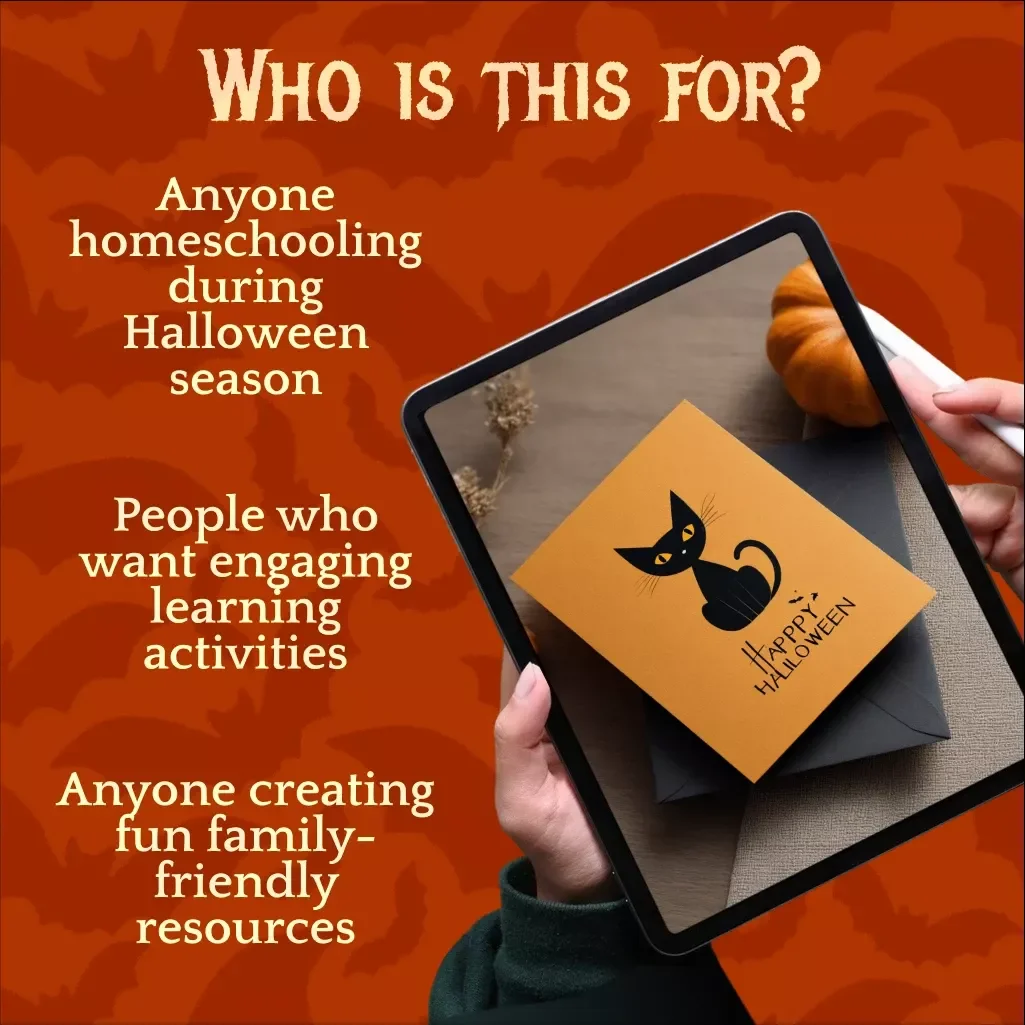 Spooktacular Halloween Homeschool Printables | Digital Download Guide for Designing Halloween Homeschool Printables, eBook, Teaching Resources & DIY Worksheets
