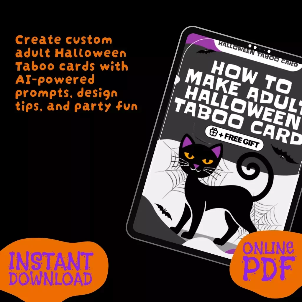 How to Make Adult Halloween Taboo Card | DIY Game Night Guide | Printable Party eBook for Adults